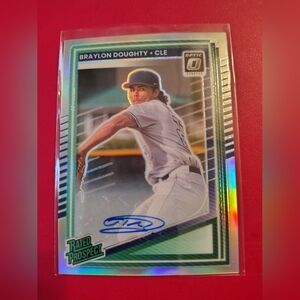 Braylon Doughty 2025 Donruss Optic Rated Prospect Silver Prizm Autograph #106
